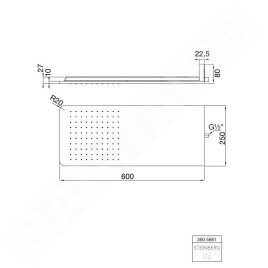 Steinberg 390 - Douche de tête, 600x250 mm, inox 390 5661