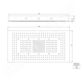 Steinberg 390 - Douche de tête, 1220x620 mm, 3 jets, inox 390 6031