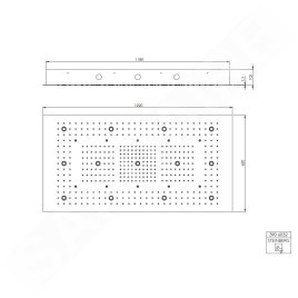 Steinberg 390 - Douche de tête, 1120x620 mm, 3 jets, éclairage LED, inox 390 6032