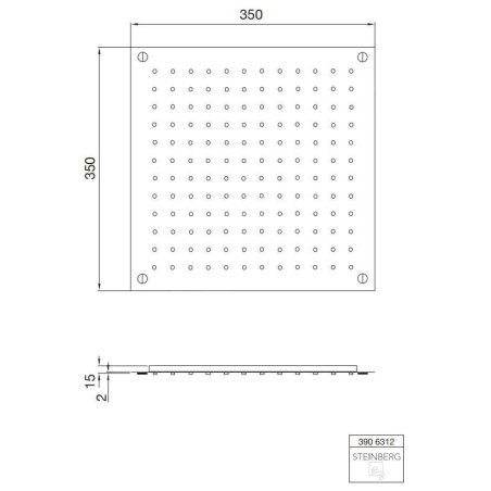 Steinberg 390 - Douche de tête, 350x350 mm, inox 390 6312
