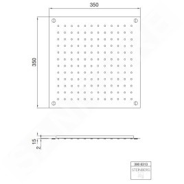 Steinberg 390 - Douche de tête, 350x350 mm, inox brossé 390 6313