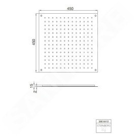 Steinberg 390 - Douche de tête, 450x450 mm, inox 390 6412