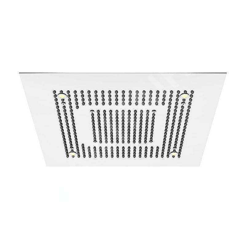 Steinberg 390 - Douche de tête, 600x600mm, 2 jets, éclairage LED, inox 390 6622