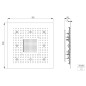 Steinberg 390 - Douche de tête, 800x800 mm, 3 jets, éclairage LED, inox 390 6680