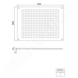 Steinberg 390 - Douche de tête, 550x750 mm, inox 390 6712