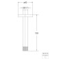 Steinberg 100 - Bras de douche de plafond, 120 mm, nickel brossé 100 1571 BN