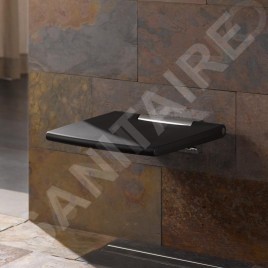 Keuco Plan - Siège de douche basculant, noir/chrome 14983010037