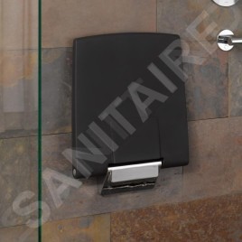 Keuco Plan - Siège de douche basculant, noir/chrome 14983010037
