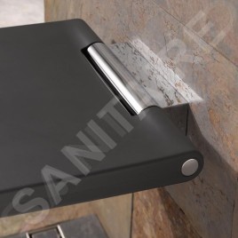 Keuco Plan - Siège de douche basculant, noir/chrome 14983010037