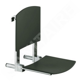 Keuco Plan Care - Siège de douche 31x36 cm, support de dos, noir/chrome 34981010037