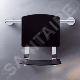 Keuco Plan Care - Siège de douche 31x36 cm, support de dos, noir/chrome 34981010037