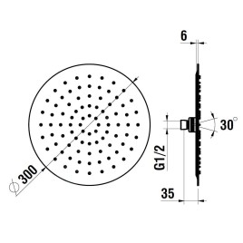 Laufen Accessoires de douche - Douche de tête, diamètre 30 cm, dorée mat brillant H3679810832321