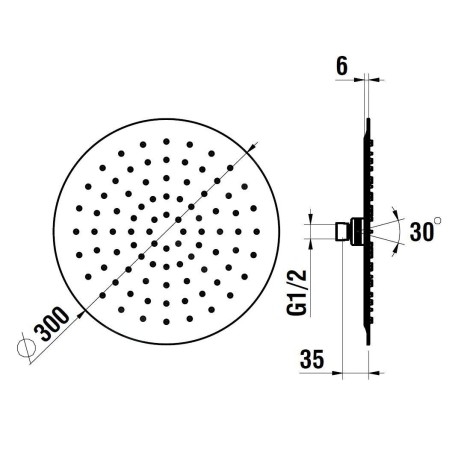 Laufen Accessoires de douche - Douche de tête, diamètre 30 cm, dorée mat brillant H3679810832321