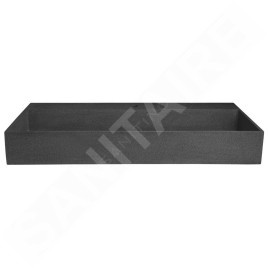 Sapho Quadrado - Lavabo à poser 960x440 mm, avec un trou pour robinet, granite noir AR466