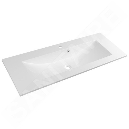 Sapho Yukon - Lavabo 1200x450 mm, avec trop-plein, 1 trous pour robinet, blanc YU121