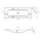 Sapho Yukon - Lavabo 1200x450 mm, avec trop-plein, 1 trous pour robinet, blanc YU121 Sapho Yukon - Lavabo 1200x450 mm, avec trop-plein, 1 trous pour robinet, blanc YU121