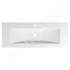 Sapho Yukon - Lavabo 1200x450 mm, avec trop-plein, 1 trous pour robinet, blanc YU121