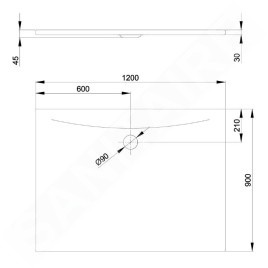 Bette Floor Side - Receveur de douche 120x90 mm, Anti-Slip Pro, snow 3380-440AE
