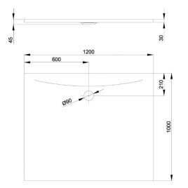 Bette Floor Side - Receveur de douche 120x100 cm, Anti-Slip Pro, silver 3383-410AE