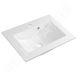 Sapho Yukon - Lavabo 600x450 mm, avec trop-plein, avec trou pour robinet, blanc YU060