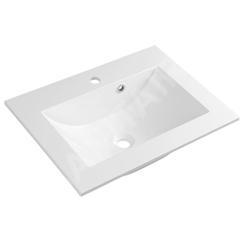 Sapho Yukon - Lavabo 600x450 mm, avec trop-plein, avec trou pour robinet, blanc YU060 Sapho Yukon - Lavabo 600x450 mm, avec trop-plein, avec trou pour robinet, blanc YU060