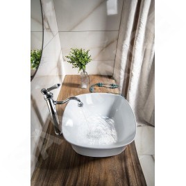 Sapho Idea - Lavabo, 430x430 mm, sans trou pour robinetterie, blanc WH100