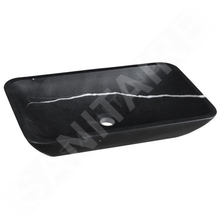 Sapho Blok - Vasque, 600x350 mm, sans trop-plein, noir mat 2401-39