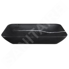 Sapho Blok - Vasque, 600x350 mm, sans trop-plein, noir mat 2401-39
