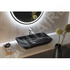 Sapho Blok - Vasque, 600x350 mm, sans trop-plein, noir mat 2401-39