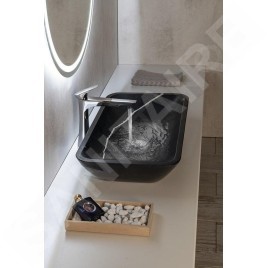 Sapho Blok - Vasque, 600x350 mm, sans trop-plein, noir mat 2401-39