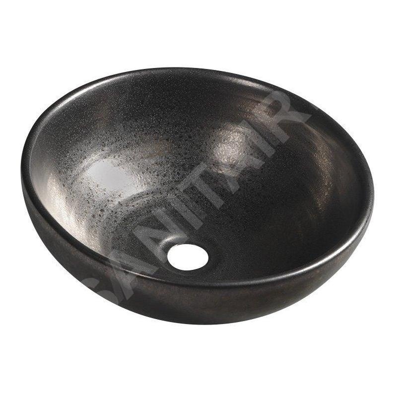 Sapho Attila - Vasque, diamètre 425 mm, avec trop-plein, cuivre métallique DK010