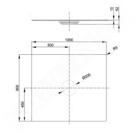 Bette Air - Receveur de douche 100x90 cm, BetteGlaze Plus, noisette 7351-417PLUS