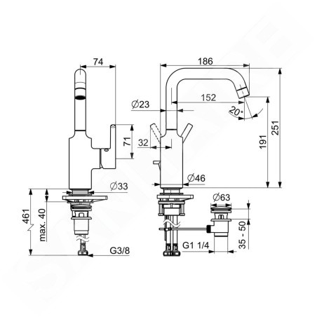 Hansa Vantis - Mitigeur de lavabo avec vidage, chrome 52542267