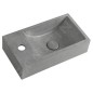 Sapho Small - Lave-mains 400x220 mm, sans trop-plein, un trou de robinetterie à droite, granite noir AR403
