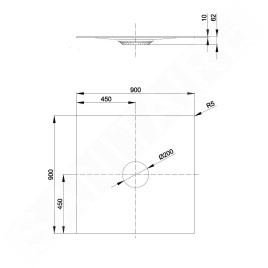 Bette Air - Receveur de douche 100x100 cm, BetteGlaze Plus, graphite 7352-404PLUS