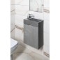 Sapho Small - Lave-mains 400x220 mm, sans trop-plein, un trou de robinetterie à droite, granite noir AR403