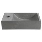 Sapho Small - Lave-mains 400x220 mm, sans trop-plein, un trou de robinetterie à droite, granite noir AR403