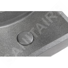 Sapho Small - Lave-mains 400x220 mm, sans trop-plein, un trou de robinetterie à droite, granite noir AR403