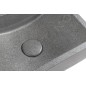 Sapho Small - Lave-mains 400x220 mm, sans trop-plein, un trou de robinetterie à droite, granite noir AR403
