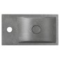 Sapho Small - Lave-mains 400x220 mm, sans trop-plein, un trou de robinetterie à droite, granite noir AR403