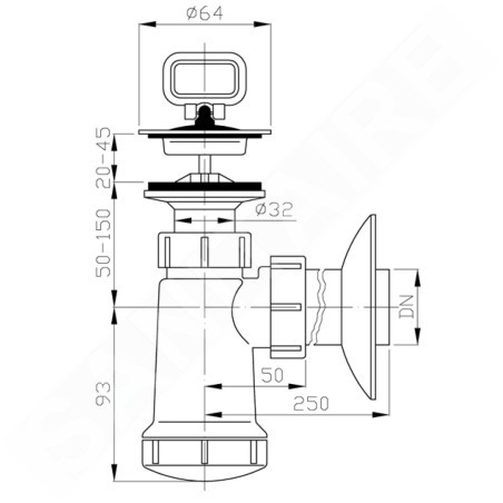 Bruckner Accessoires - Siphon de lavabo 1 1/4, sortie et bouchon, bonde 40 mm, blanc 151.112.0
