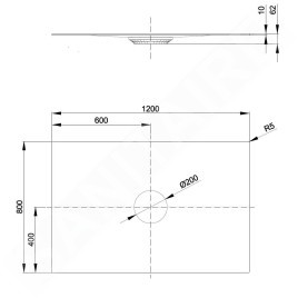 Bette Air - Receveur de douche 120x80 cm, beige 7353-422