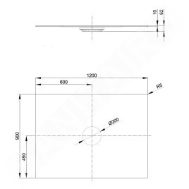 Bette Air - Receveur de douche 120x90 cm, BetteGlaze Plus, noisette 7354-417PLUS