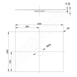 Bette Air - Receveur de douche 120x100 cm, blanc brillant 7355-000