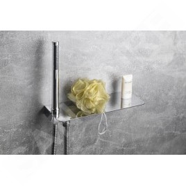 Sapho Accessoires - Support de douche, avec étagère, chrome AQ587
