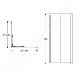 Geberit GEO - Cabine de douche 90x90 cm, argent/verre clair 560.122.00.2