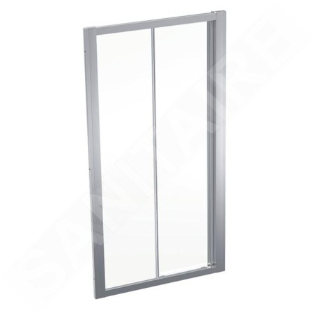 Geberit GEO - Porte de douche 100x190 cm, argent/verre clair 560.133.00.2
