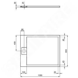 Ideal Standard i.Life - Receveur de douche 100x80 cm, Anti-Slip, blanc T5223FR