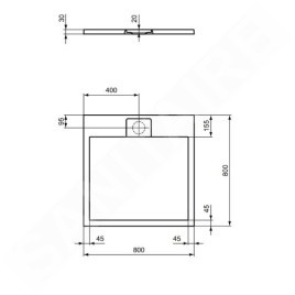 Ideal Standard i.Life - Receveur de douche 80x80 cm, Anti-Slip, blanc T5229FR