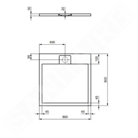 Ideal Standard i.Life - Receveur de douche 80x80 cm, Anti-Slip, blanc T5229FR